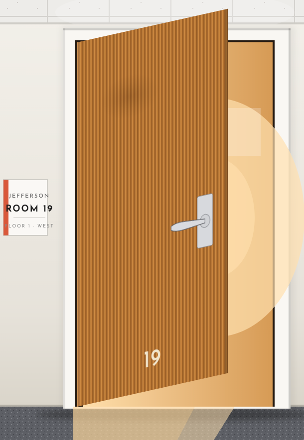 First illustrated door