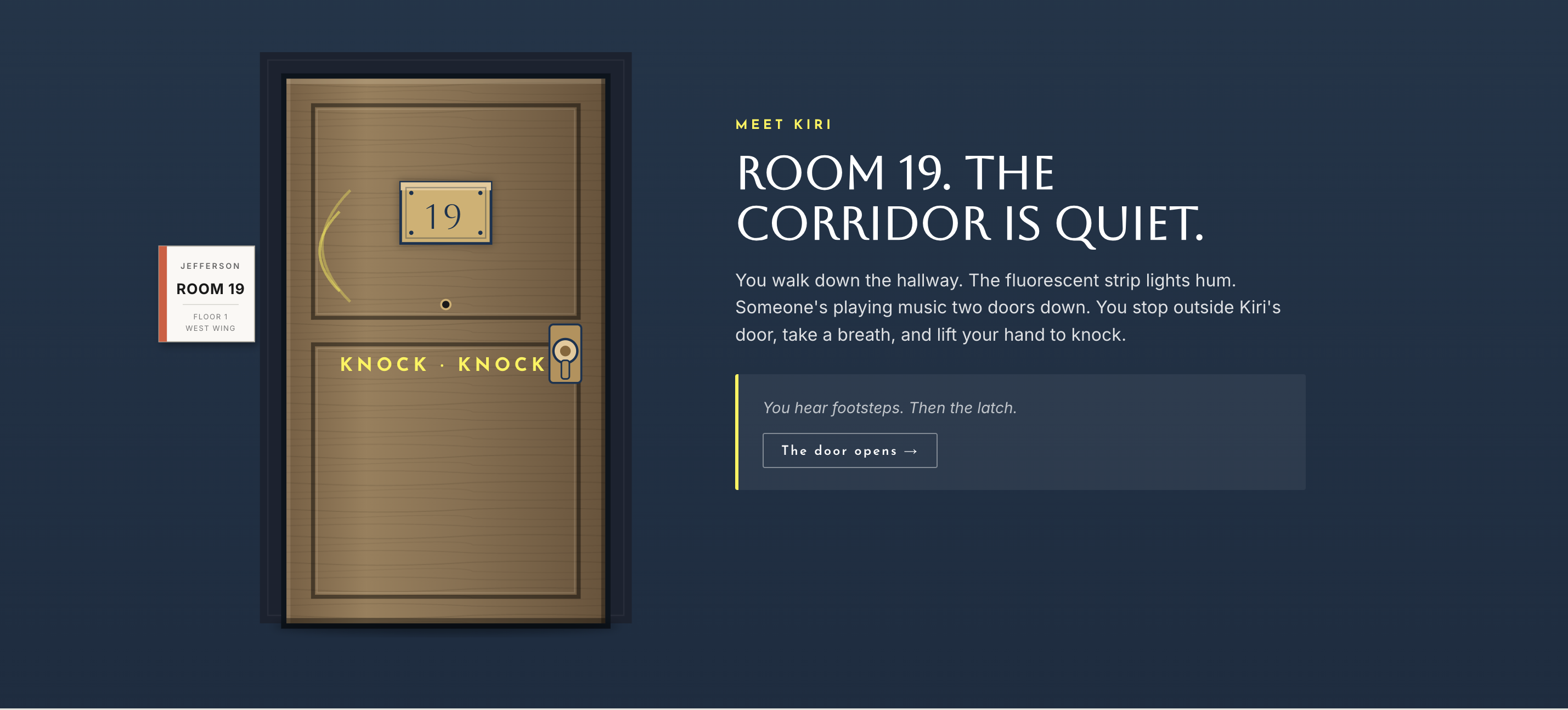 The entry running live on desktop
